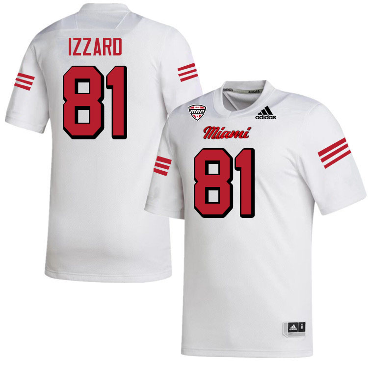 Miami University Redhawks #81 Jackson Izzard College Football Jerseys Stitched-White